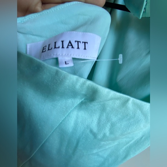Elliatt Camo Asymmetric Satin Cocktail Dress size large Seafoam Green - Picture 5 of 8
